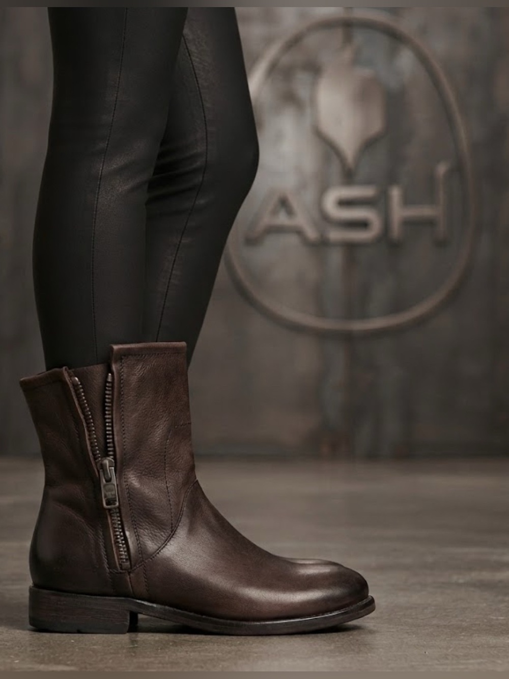 Authentic Ash designer distressed leather boots Sz 5